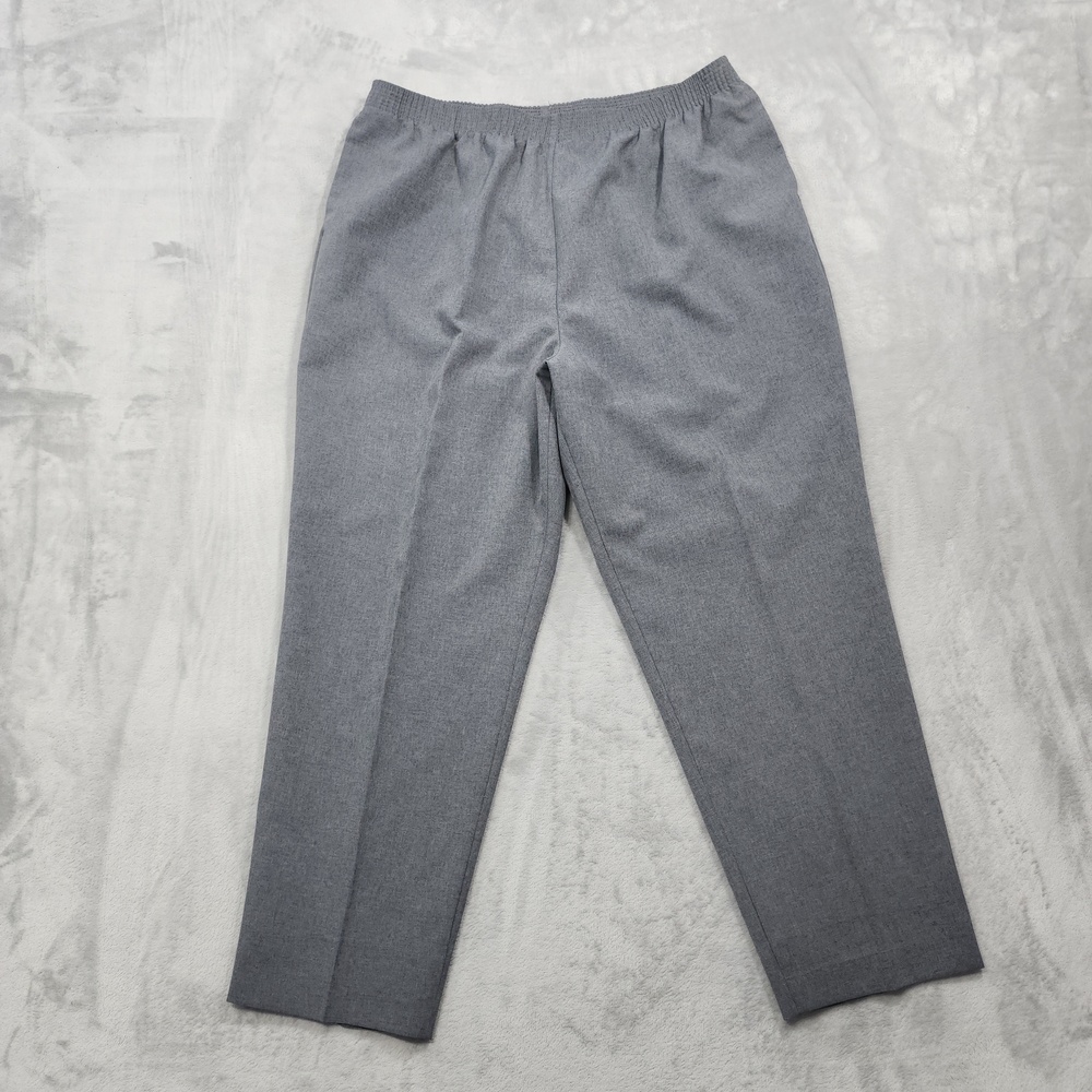 Vintage Alia Pants Womens 20WP PETITE Gray Twill Pull On Tapered Office Casual